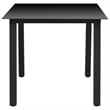 Bowery Hill Contemporary Powder-Coated Aluminum Dining Set in Black