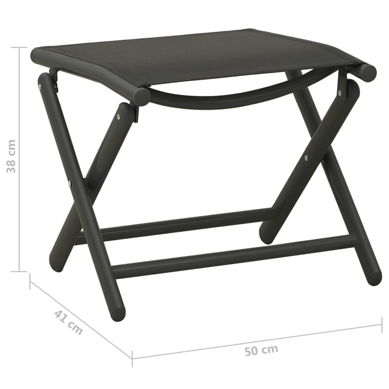 Bowery Hill Aluminum 10 Piece Set Adjustable Footrests Dining Set in Black
