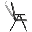 Bowery Hill Aluminum 10 Piece Set Adjustable Footrests Dining Set in Black