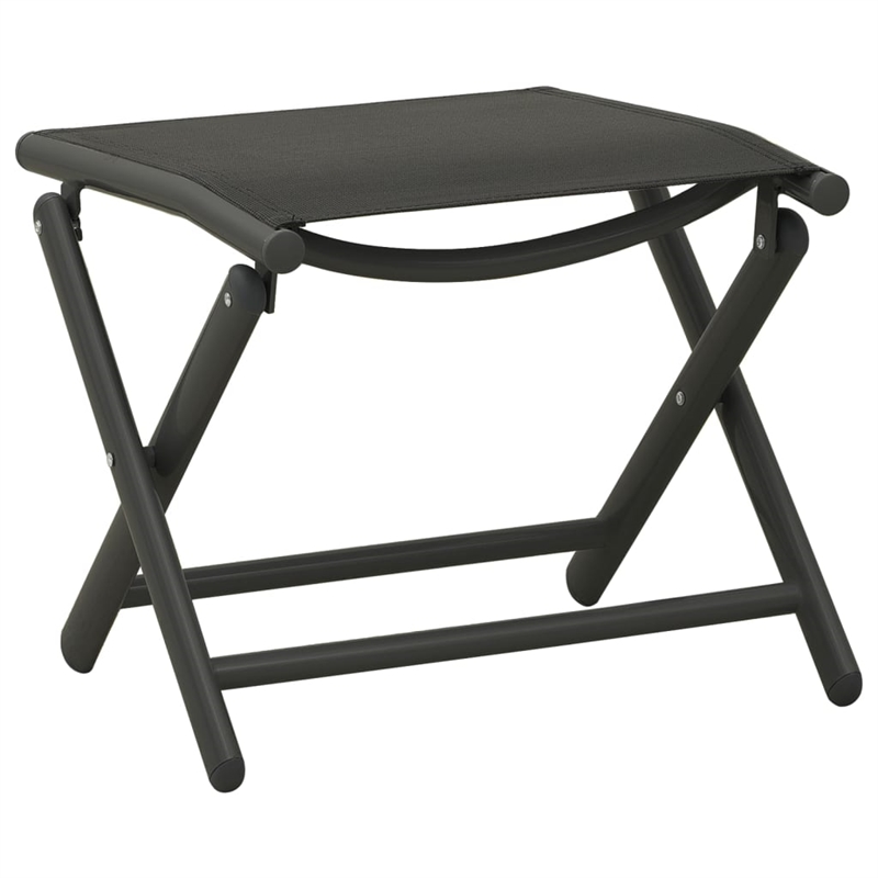 Bowery Hill Aluminum 10 Piece Set Adjustable Footrests Dining Set in Black