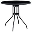 Bowery Hill Contemporary Powder-Coated Aluminum Dining Set in Black