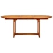 Bowery Hill Solid Acacia Wood/PE Rattan Large Dining Set in Brown & Cream White