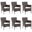 Bowery Hill Solid Acacia Wood/PE Rattan Large Dining Set in Brown & Cream White