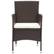 Bowery Hill Solid Acacia Wood/PE Rattan Large Dining Set in Brown & Cream White