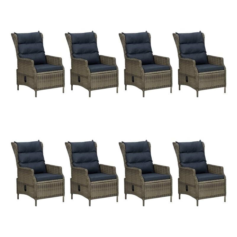 Bowery Hill Solid Acacia Wood Large Adjustable Armrests Dining Set in Brown