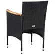 Bowery Hill Solid Acacia Wood/PE Rattan 7-Piece Set Dining Set in Black