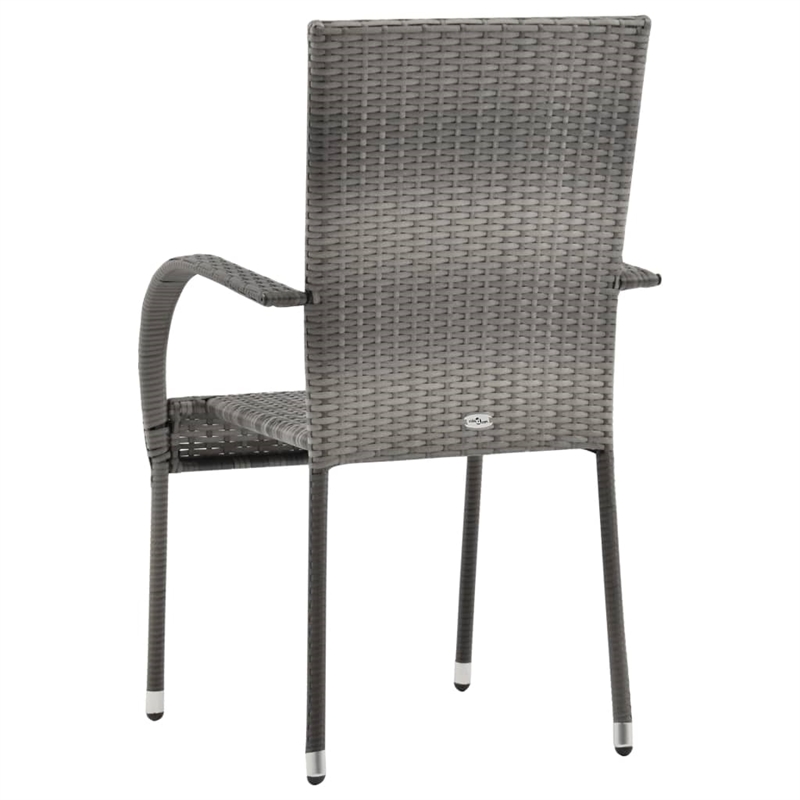 Bowery Hill Solid Acacia Wood & Powder-Coated Steel Dining Set in Gray