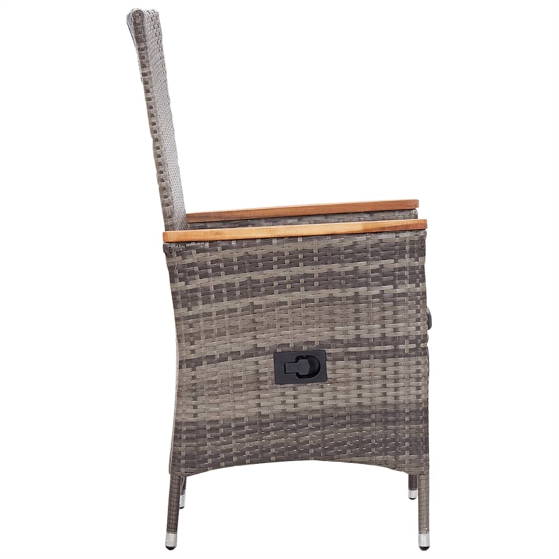 Bowery Hill Solid Acacia Wood & Powder-Coated Steel Dining Set in Gray