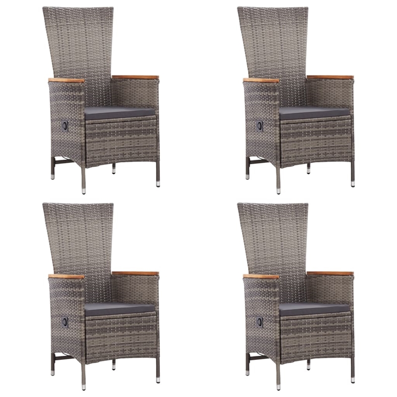 Bowery Hill Solid Acacia Wood & Powder-Coated Steel Dining Set in Gray