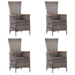 Bowery Hill Solid Acacia Wood & Powder-Coated Steel Dining Set in Gray