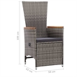 Bowery Hill Solid Acacia Wood & Powder-Coated Steel Dining Set in Gray