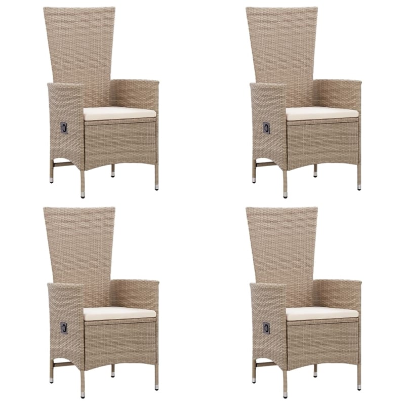Bowery Hill Contemporary Solid Acacia Wood Dining Set in Beige