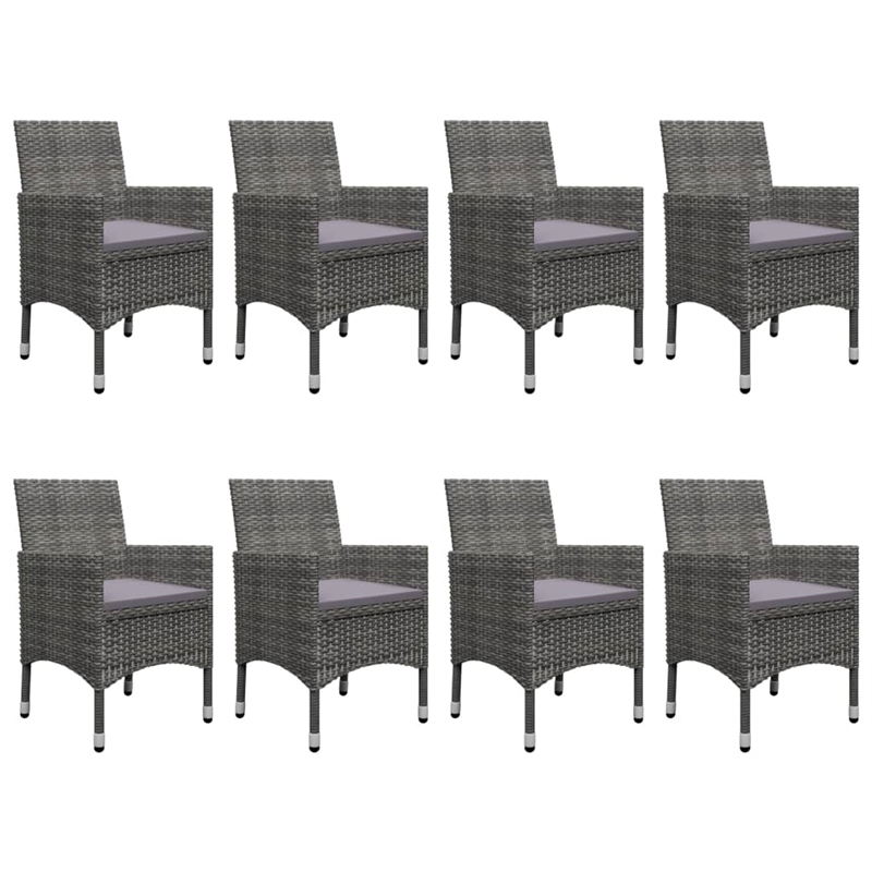 Bowery Hill Dining Set in Gray Solid Acacia Wood Large Durable Dining Set