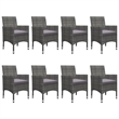 Bowery Hill Dining Set in Gray Solid Acacia Wood Large Durable Dining Set