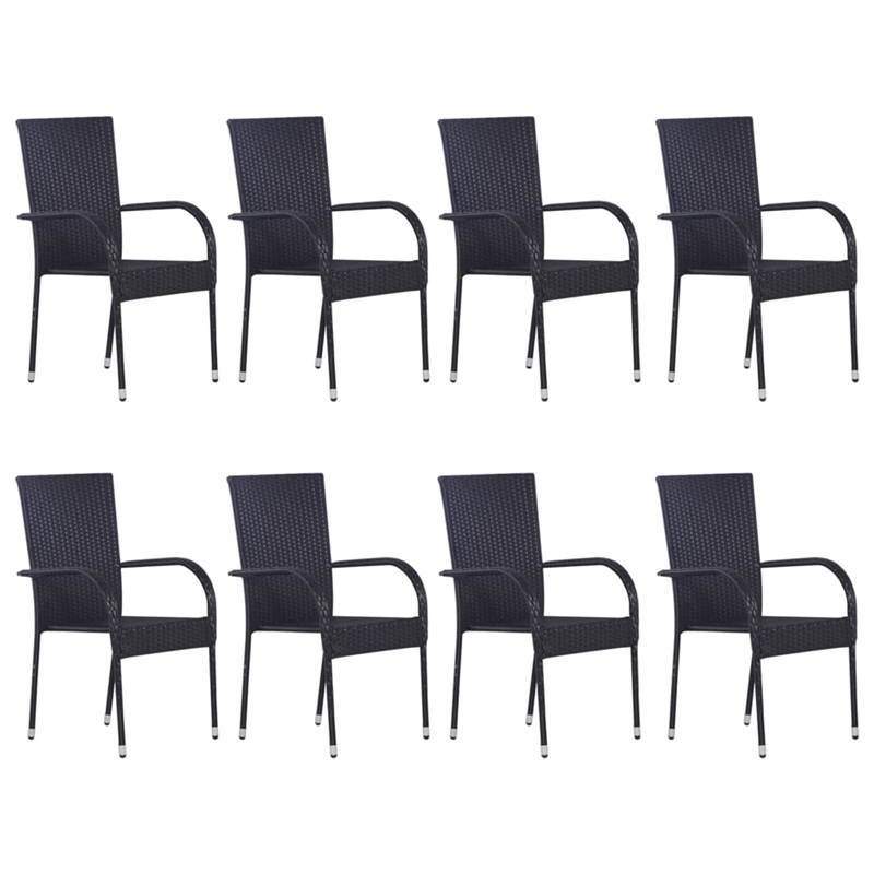 Bowery Hill Contemporary Weather-Resistant Dining Set in Black/Natural Wood