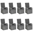 Bowery Hill Solid Acacia Wood Large Dining Set in Gray/Dark Gray