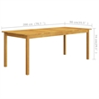 Bowery Hill Solid Acacia Wood Large Dining Set in Gray/Dark Gray