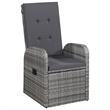 Bowery Hill Solid Acacia Wood Large Adjustable Armrests Dining Set in Gray