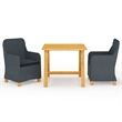 Bowery Hill Solid Acacia Wood Compact Durable Dining Set in Dark Gray