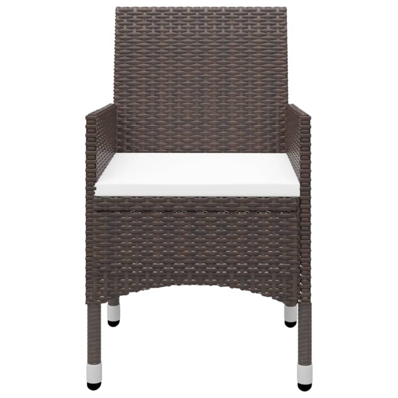 Bowery Hill Contemporary Dining Set in Brown and Cream White
