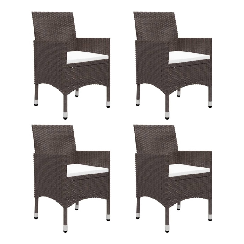 Bowery Hill Contemporary Dining Set in Brown and Cream White