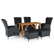 Bowery Hill Contemporary Dining Set in Dark Gray/Acacia Wood
