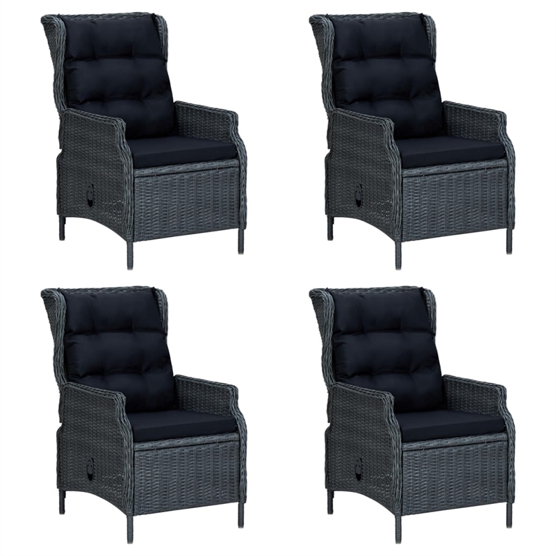 Bowery Hill Contemporary Dining Set in Dark Gray/Acacia Wood
