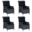 Bowery Hill Contemporary Dining Set in Dark Gray/Acacia Wood