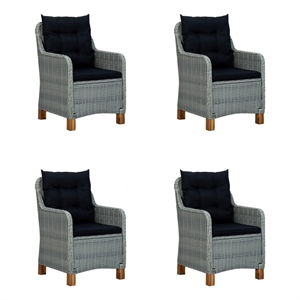 Bowery Hill Contemporary Weather-Resistant 5 Piece Dining Set in Light Gray