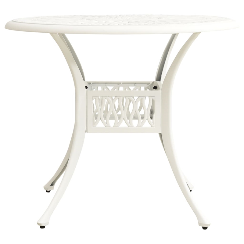 Bowery Hill Contemporary Round Classic Outdoor Bistro Set in White