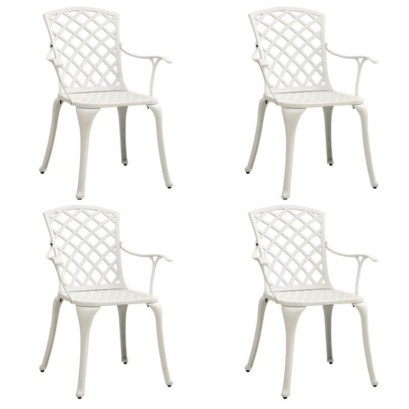 Bowery Hill Contemporary Round Classic Outdoor Bistro Set in White