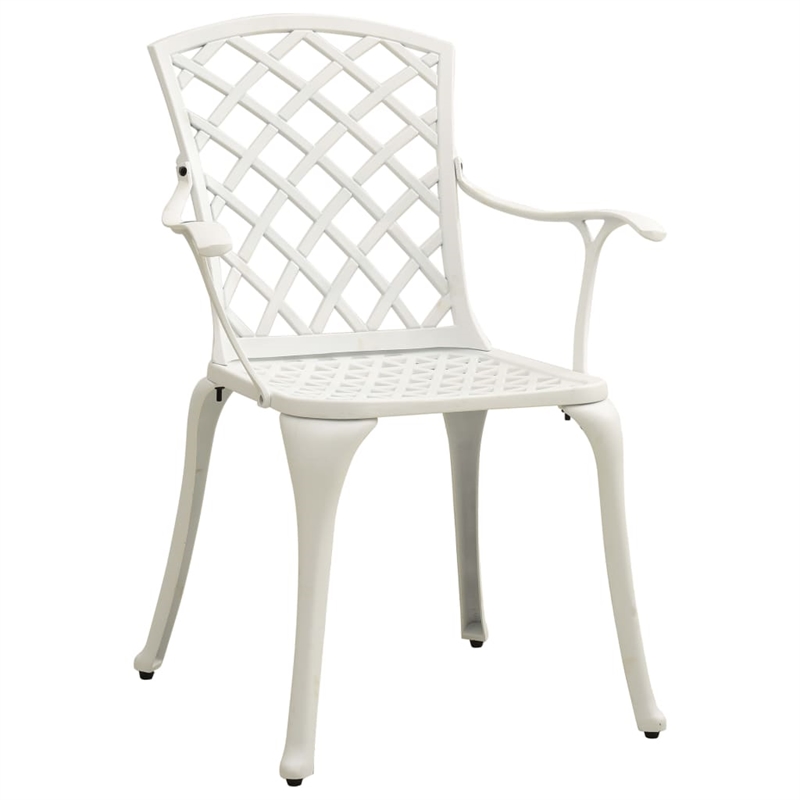 Bowery Hill Contemporary Round Classic Outdoor Bistro Set in White