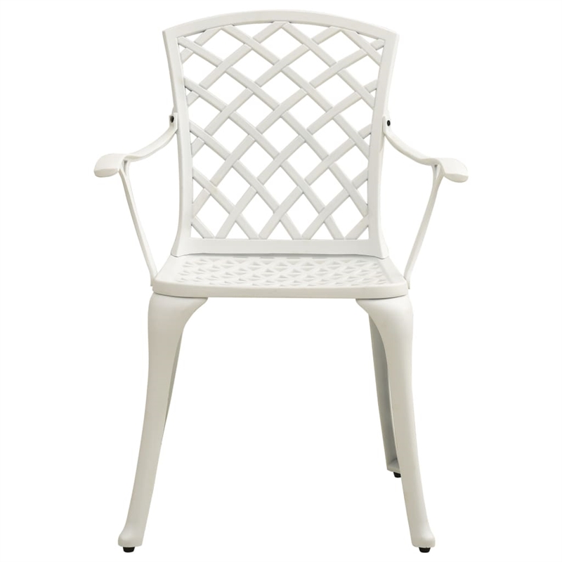 Bowery Hill Contemporary Round Classic Outdoor Bistro Set in White