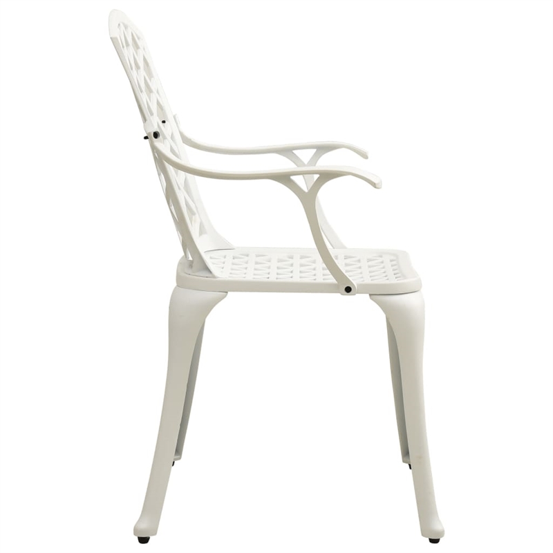 Bowery Hill Contemporary Round Classic Outdoor Bistro Set in White