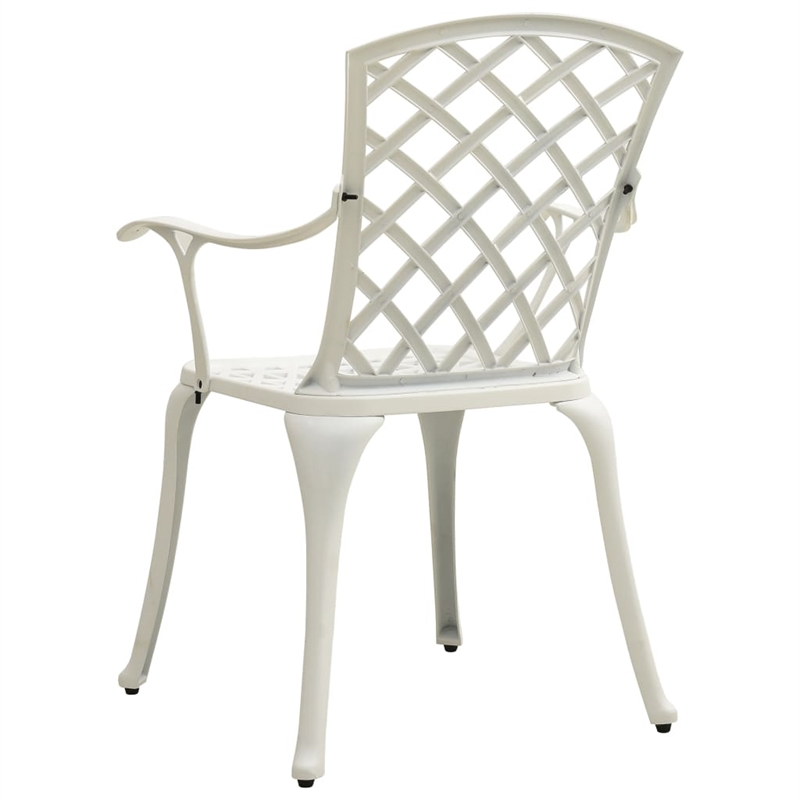 Bowery Hill Contemporary Round Classic Outdoor Bistro Set in White