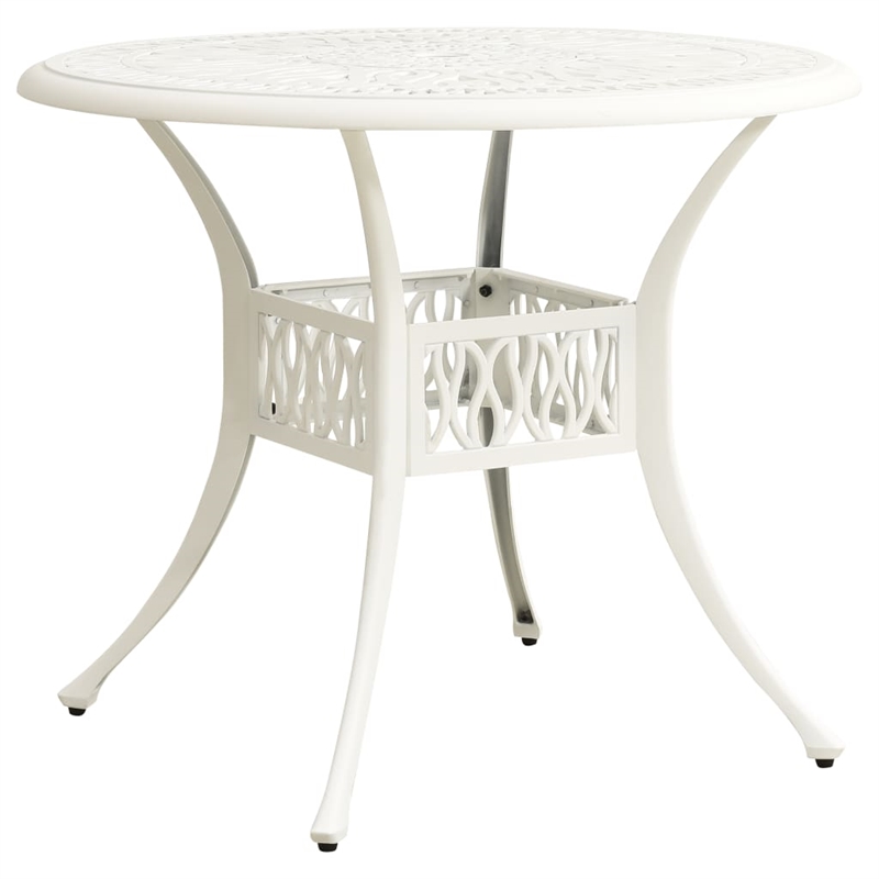 Bowery Hill Contemporary Round Classic Outdoor Bistro Set in White