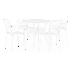 Bowery Hill Contemporary Round Classic Outdoor Bistro Set in White