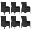 Bowery Hill Solid Acacia Wood Large Durable Dining Set in Black