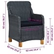 Bowery Hill Contemporary Weather-Resistant Dining Set in Dark Gray/Black