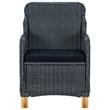 Bowery Hill Contemporary Weather-Resistant Dining Set in Dark Gray/Black
