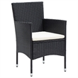 Bowery Hill Solid Acacia Wood 5 Piece Set Dining Set in Black