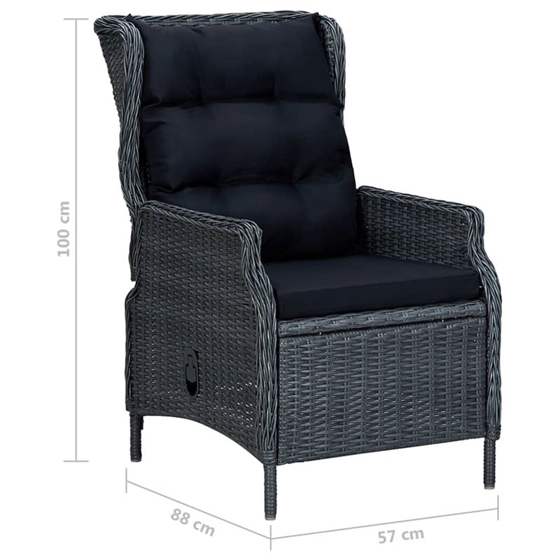 Bowery Hill Contemporary Durable 5 Piece Dining Set in Dark Gray