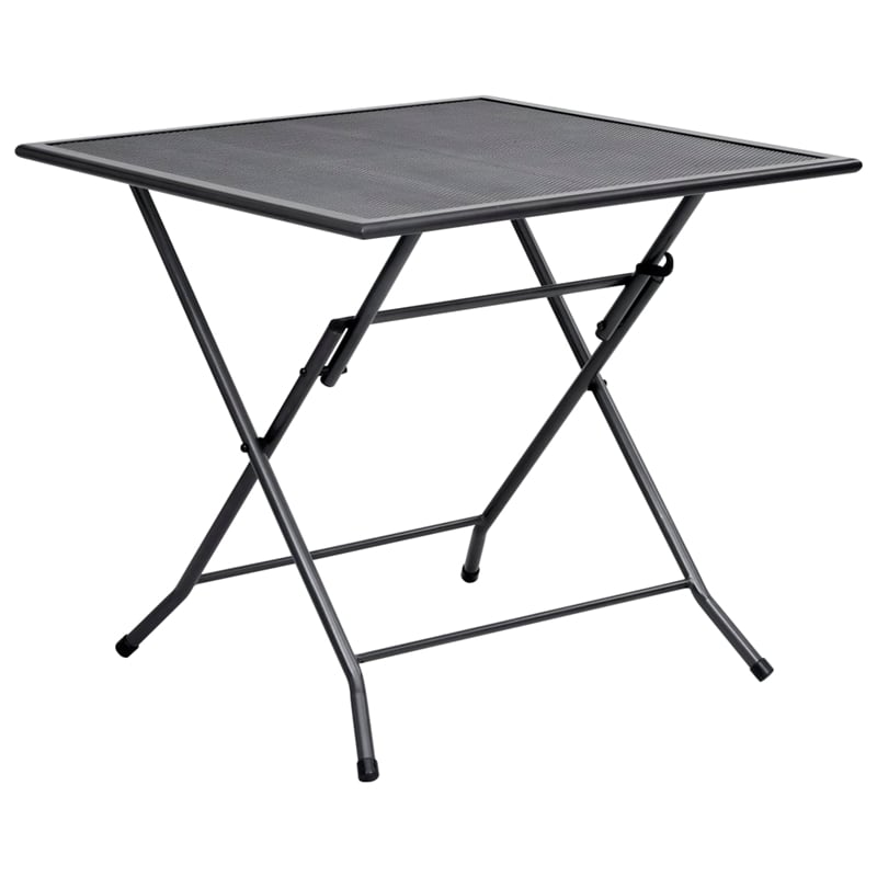 Bowery Hill Steel With E-Coated and Powder-Coated Dining Set in Anthracite/Gray