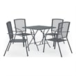 Bowery Hill Steel With E-Coated and Powder-Coated Dining Set in Anthracite/Gray