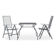 Bowery Hill Steel With E-Coated and Powder-Coated Dining Set in Anthracite/Gray