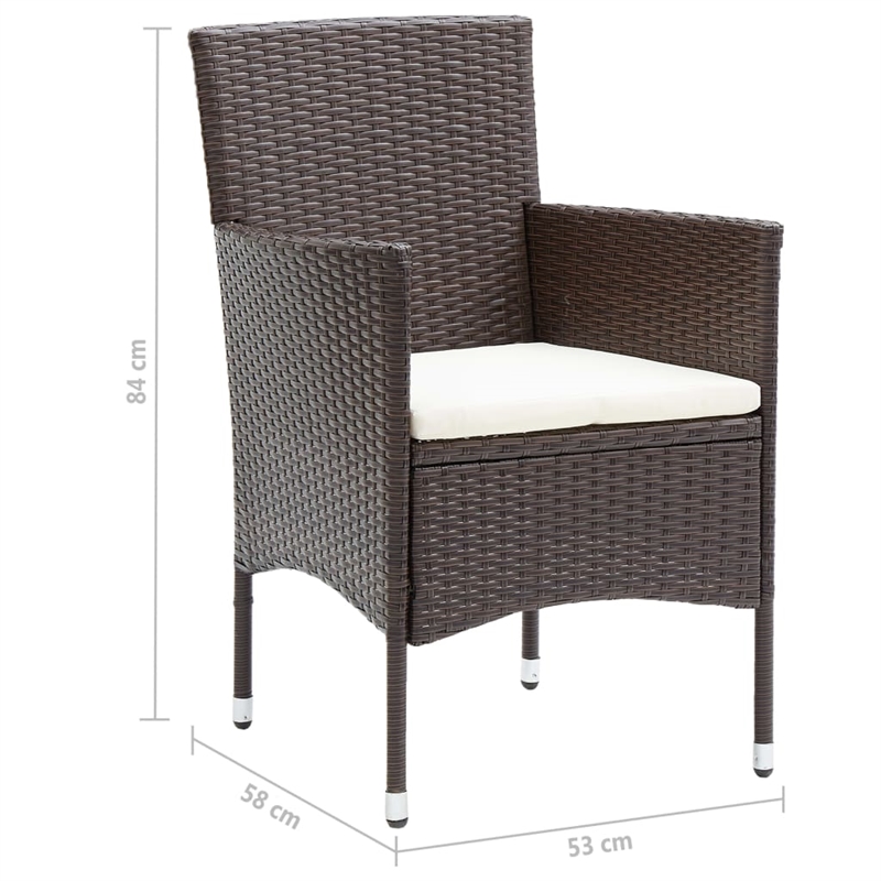 Bowery Hill Contemporary Solid Acacia Wood Dining Set in Brown