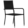 Bowery Hill Contemporary Solid Acacia Wood Compact Dining Set in Black