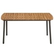 Bowery Hill Contemporary Solid Acacia Wood Dining Set in Gray/Natural Wood