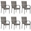 Bowery Hill Contemporary Solid Acacia Wood Dining Set in Gray/Natural Wood