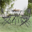 Bowery Hill Expanded Metal Mesh With E-Coating Garden Dining Set in Anthracite